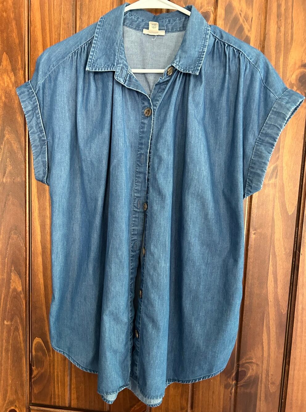a.n.a. a new approach denim button down shirt ladies Medium